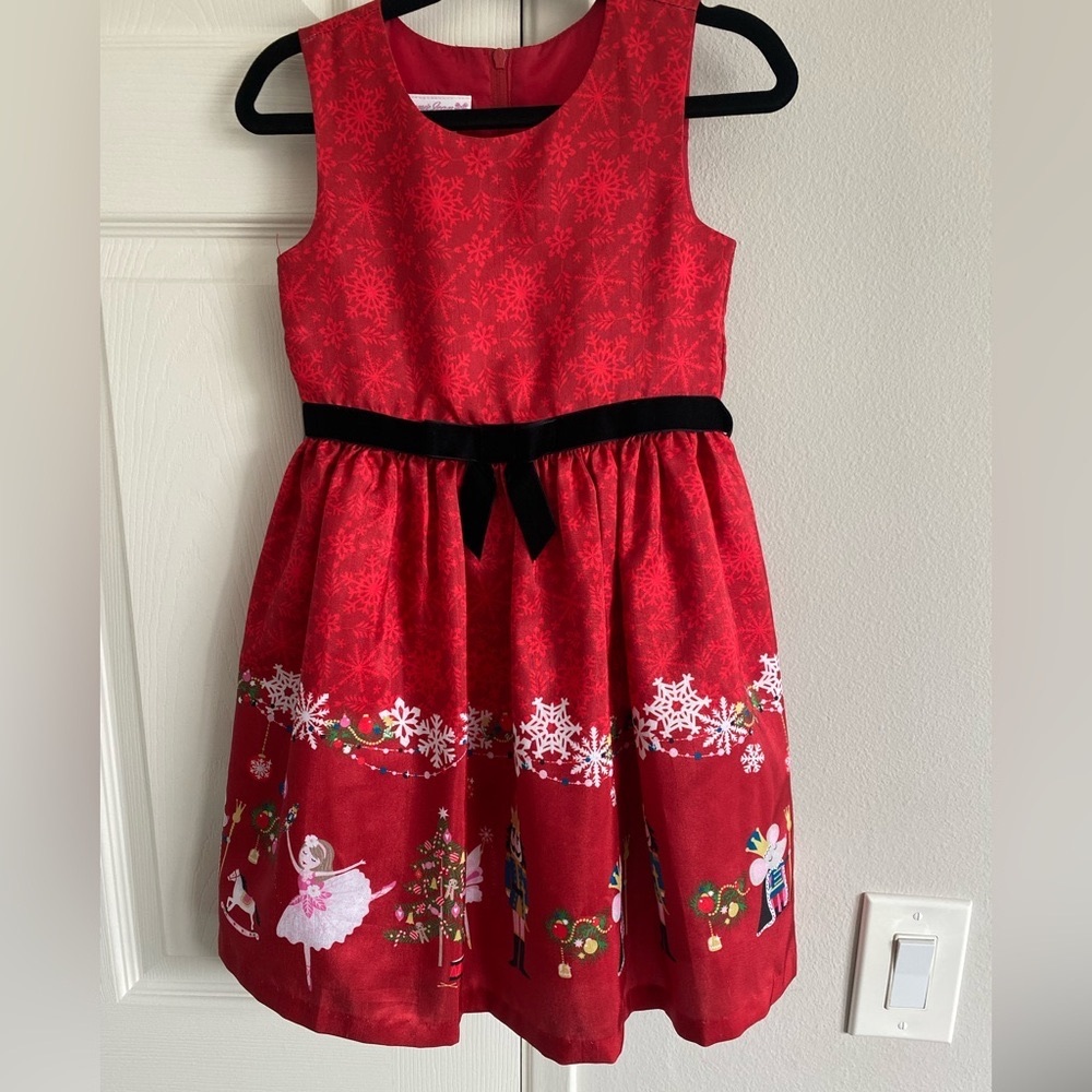 Nutcracker Christmas Dress. Velvet bow